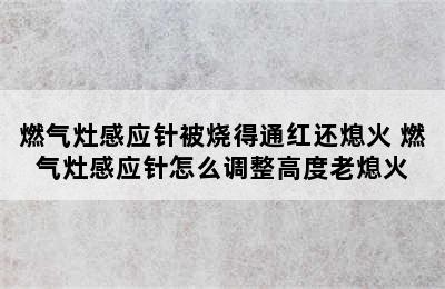 燃气灶感应针被烧得通红还熄火 燃气灶感应针怎么调整高度老熄火